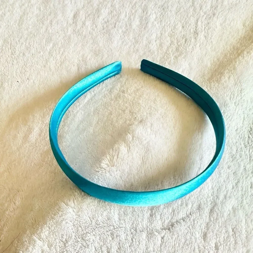 Bright blue preppy satin headband